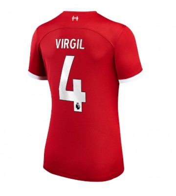 Liverpool Virgil van Dijk #4 Primera Equipación Mujer 2023-24 Manga Corta